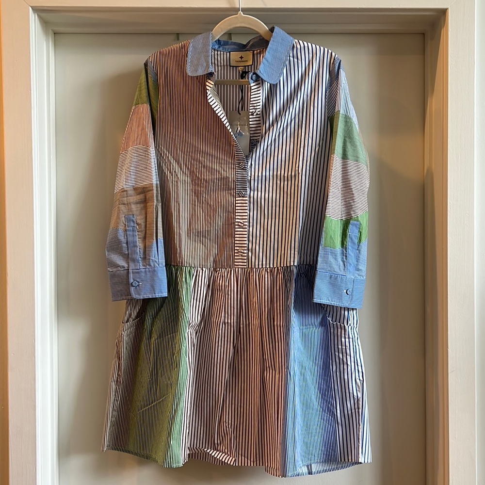 NWOT Tuckernuck Patchwork Stripe Hayes Shirt Dress Size L